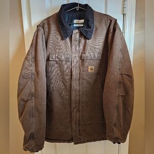 Vintage 90's Carhartt Duck Canvas Jacket Quilt Lined  C26CHT Chocolate 3XL